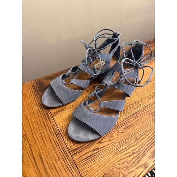 Steve Madden Blue Ghillie Lace-Up Ankle Tie Gladiator Strappy Sandals Size 9.5 - Picture 3 of 7